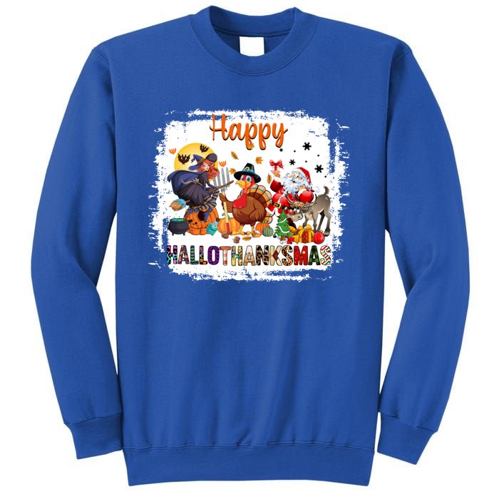 Halloween Thanksgiving Christmas Happy Hallothanksmas Meaningful Gift Sweatshirt