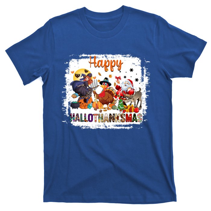 Halloween Thanksgiving Christmas Happy Hallothanksmas Meaningful Gift T-Shirt