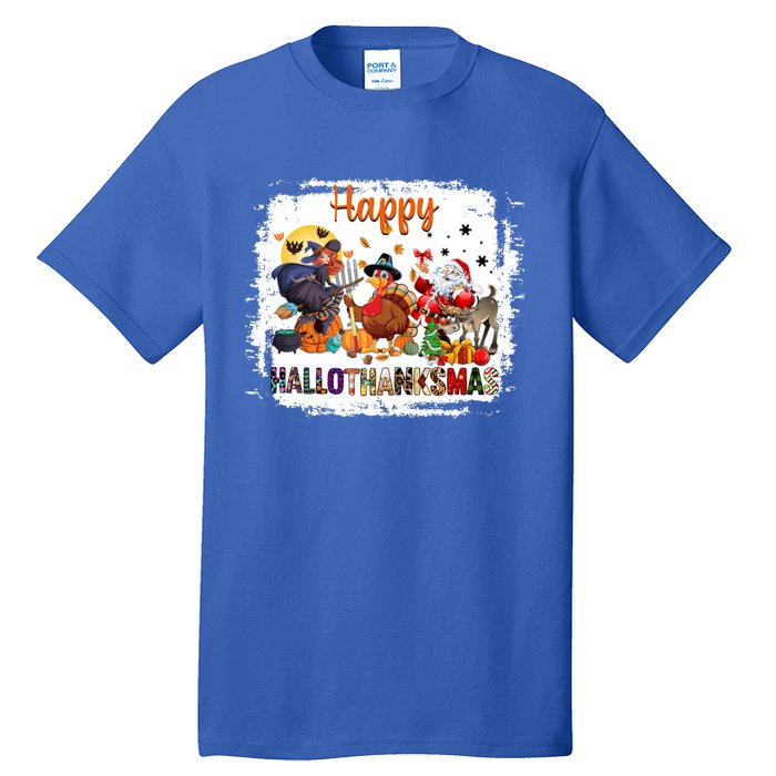 Halloween Thanksgiving Christmas Happy Hallothanksmas Meaningful Gift Tall T-Shirt