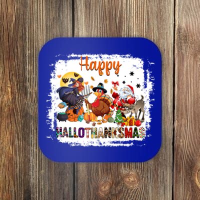 Halloween Thanksgiving Christmas Happy Hallothanksmas Meaningful Gift Coaster