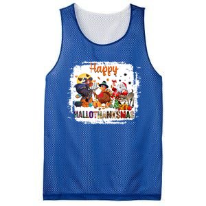 Halloween Thanksgiving Christmas Happy Hallothanksmas Meaningful Gift Mesh Reversible Basketball Jersey Tank