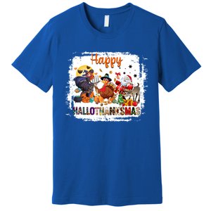 Halloween Thanksgiving Christmas Happy Hallothanksmas Meaningful Gift Premium T-Shirt