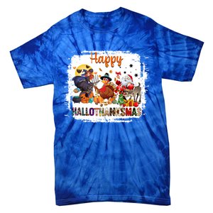 Halloween Thanksgiving Christmas Happy Hallothanksmas Meaningful Gift Tie-Dye T-Shirt