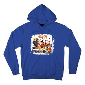 Halloween Thanksgiving Christmas Happy Hallothanksmas Meaningful Gift Tall Hoodie