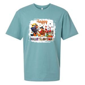 Halloween Thanksgiving Christmas Happy Hallothanksmas Meaningful Gift Sueded Cloud Jersey T-Shirt