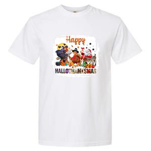 Halloween Thanksgiving Christmas Happy Hallothanksmas Meaningful Gift Garment-Dyed Heavyweight T-Shirt