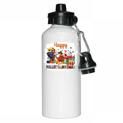 Halloween Thanksgiving Christmas Happy Hallothanksmas Meaningful Gift Aluminum Water Bottle 