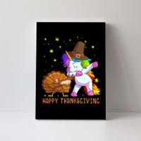 Happy Thanksgiving Cute Unicorn Turkey Dabbing Dance Canvas