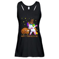 Happy Thanksgiving Cute Unicorn Turkey Dabbing Dance Ladies Essential Flowy Tank