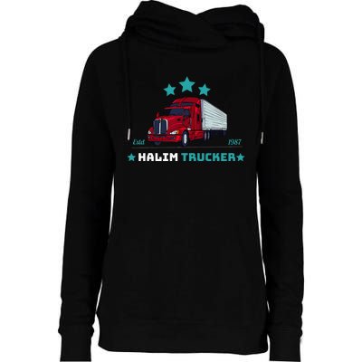 Halim Trucker Custom Design 2 Womens Funnel Neck Pullover Hood