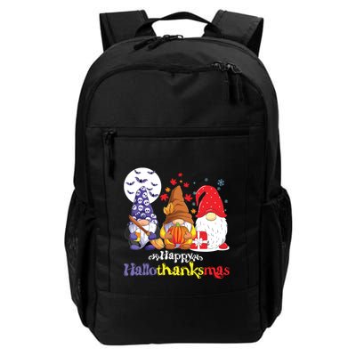 Halloween Thanksgiving Christmas Happy Hallothanksmas Gnomes Backpack