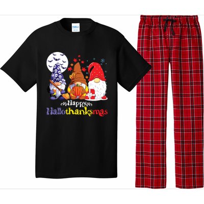 Halloween Thanksgiving Christmas Happy Halvlothanksmas Gnomes Pajama Set