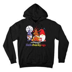 Halloween Thanksgiving Christmas Happy Halvlothanksmas Gnomes Tall Hoodie