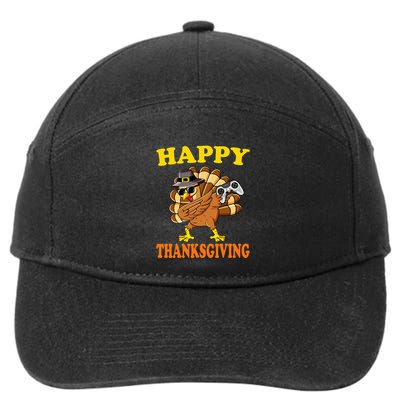 Happy Thanksgiving Dabbing Gamer Turkey 7-Panel Snapback Hat