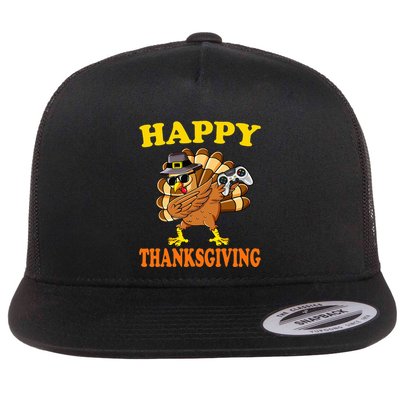 Happy Thanksgiving Dabbing Gamer Turkey Flatbill Hat