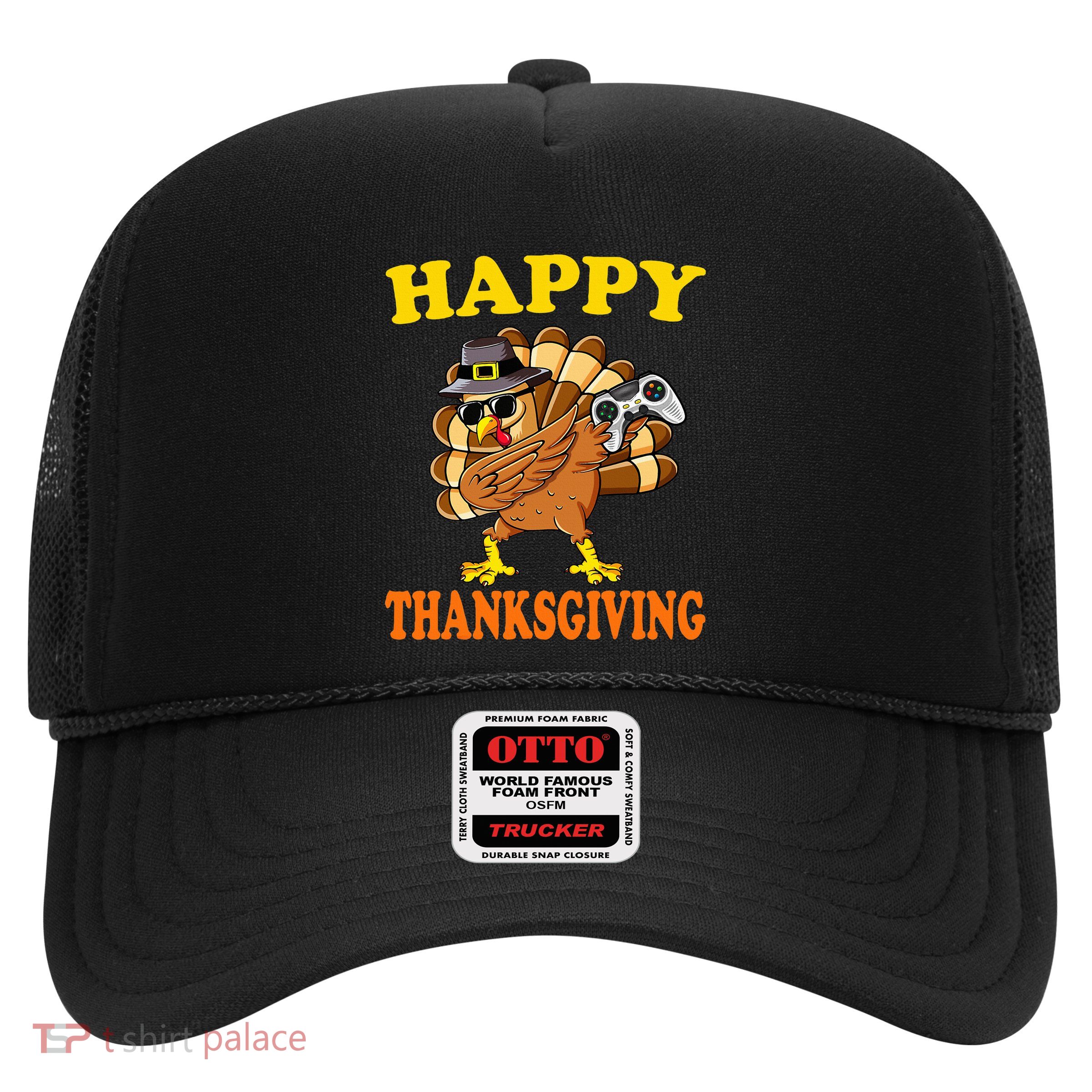 Happy Thanksgiving Dabbing Gamer Turkey Trucker Hat