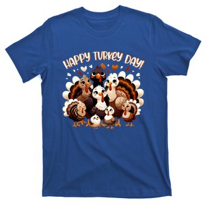 Happy Turkey Day Festive Thanksgiving Turkey Family Cool Gift T-Shirt