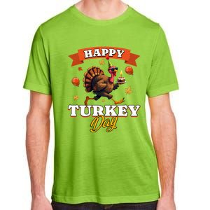 Happy Turkey Day Thanksgiving Birthday Party Distressed Great Gift Adult ChromaSoft Performance T-Shirt