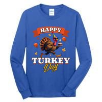 Happy Turkey Day Thanksgiving Birthday Party Distressed Great Gift Tall Long Sleeve T-Shirt