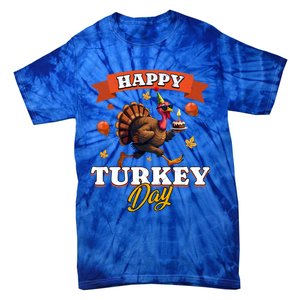 Happy Turkey Day Thanksgiving Birthday Party Distressed Great Gift Tie-Dye T-Shirt