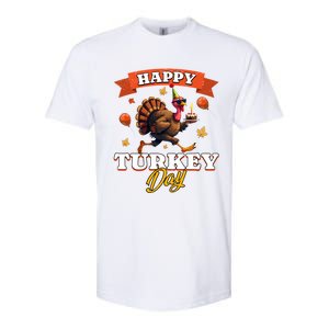 Happy Turkey Day Thanksgiving Birthday Party Distressed Great Gift Softstyle CVC T-Shirt