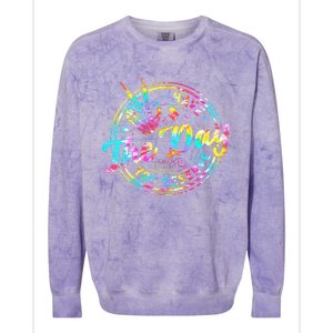 Have The Day You Deserve Skeleton Peace Hand Sign Tie Dye Colorblast Crewneck Sweatshirt