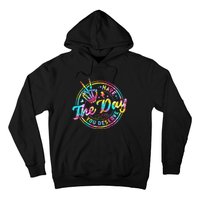 Have The Day You Deserve Skeleton Peace Hand Sign Tie Dye Hoodie