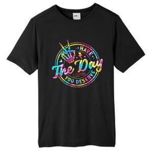 Have The Day You Deserve Skeleton Peace Hand Sign Tie Dye Tall Fusion ChromaSoft Performance T-Shirt