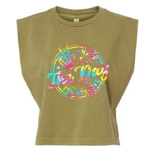 Have The Day You Deserve Skeleton Peace Hand Sign Tie Dye Garment-Dyed Women's Muscle Tee