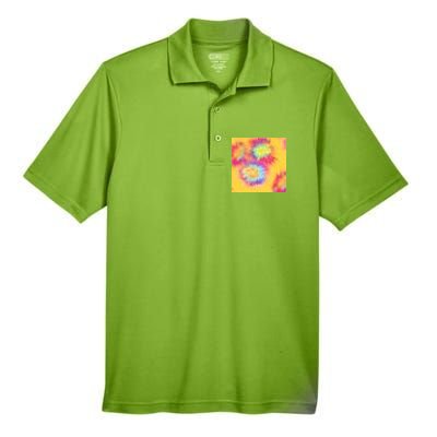 Hippie Tye Dye Neon Pattern Men's Origin Performance Piqué Polo