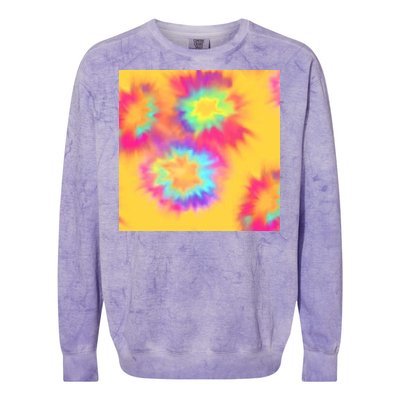 Hippie Tye Dye Neon Pattern Colorblast Crewneck Sweatshirt