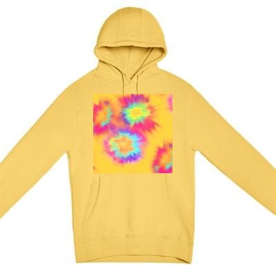 Hippie Tye Dye Neon Pattern Premium Pullover Hoodie