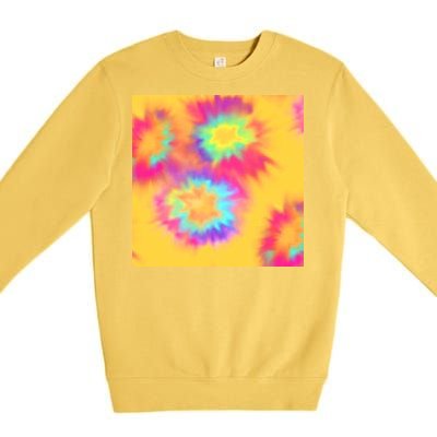 Hippie Tye Dye Neon Pattern Premium Crewneck Sweatshirt