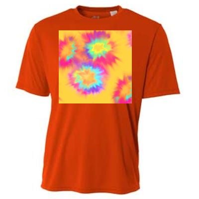 Hippie Tye Dye Neon Pattern Cooling Performance Crew T-Shirt