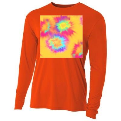 Hippie Tye Dye Neon Pattern Cooling Performance Long Sleeve Crew