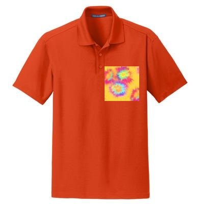 Hippie Tye Dye Neon Pattern Dry Zone Grid Polo