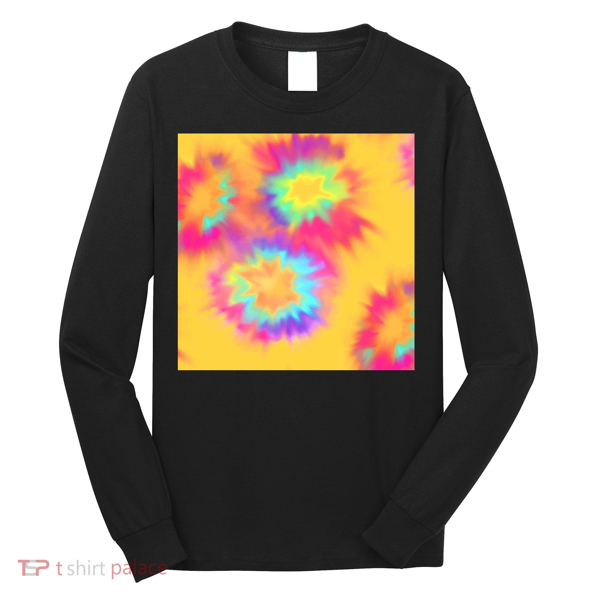 Hippie Tye Dye Neon Pattern Long Sleeve Shirt