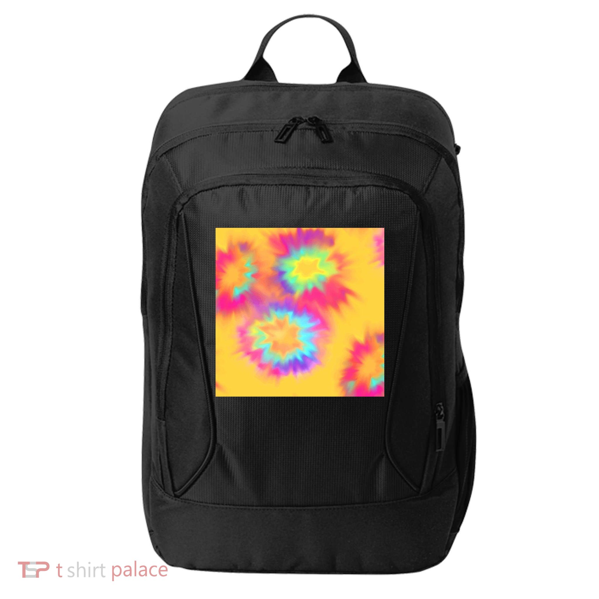 Hippie Tye Dye Neon Pattern City Backpack