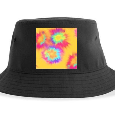 Hippie Tye Dye Neon Pattern Sustainable Bucket Hat