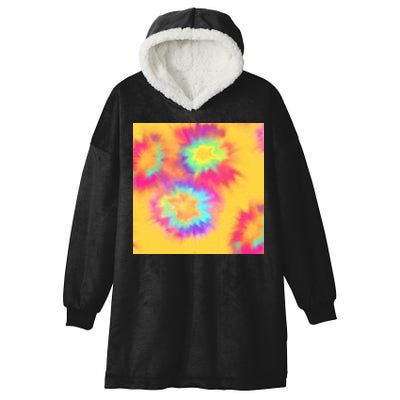 Hippie Tye Dye Neon Pattern Hooded Wearable Blanket