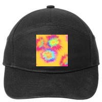 Hippie Tye Dye Neon Pattern 7-Panel Snapback Hat