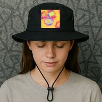 Hippie Tye Dye Neon Pattern Bucket Hat