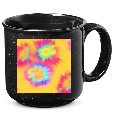 Hippie Tye Dye Neon Pattern 15oz Campfire Ceramic Mug