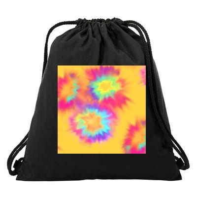 Hippie Tye Dye Neon Pattern Drawstring Bag