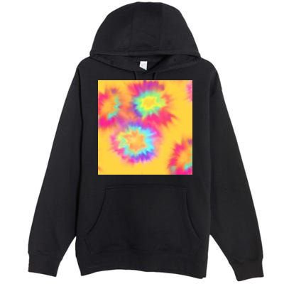 Hippie Tye Dye Neon Pattern Premium Pullover Hoodie