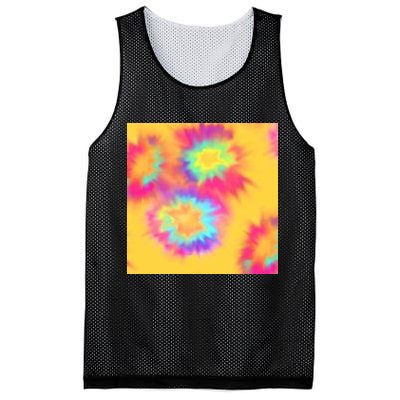 Hippie Tye Dye Neon Pattern Mesh Reversible Basketball Jersey Tank