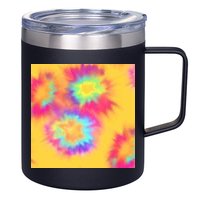 Hippie Tye Dye Neon Pattern 12oz Stainless Steel Coffee Mug
