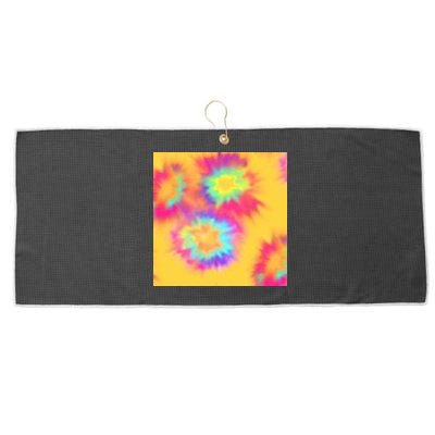 Hippie Tye Dye Neon Pattern Large Microfiber Waffle Golf Towel
