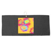 Hippie Tye Dye Neon Pattern Large Microfiber Waffle Golf Towel