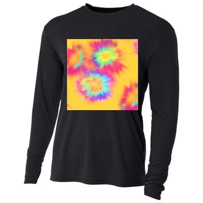 Hippie Tye Dye Neon Pattern Cooling Performance Long Sleeve Crew